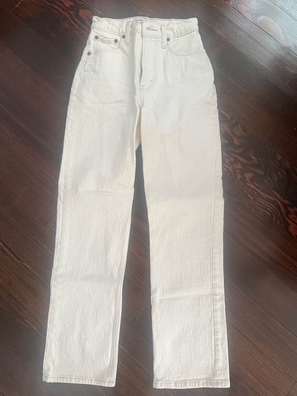 Abercrombie & Fitch White Straight Leg Women's Jeans
